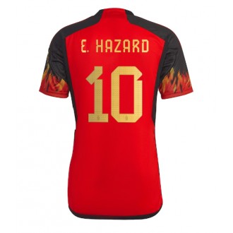 Herren Fußballbekleidung Belgien Eden Hazard #10 Heimtrikot WM 2022 Kurzarm